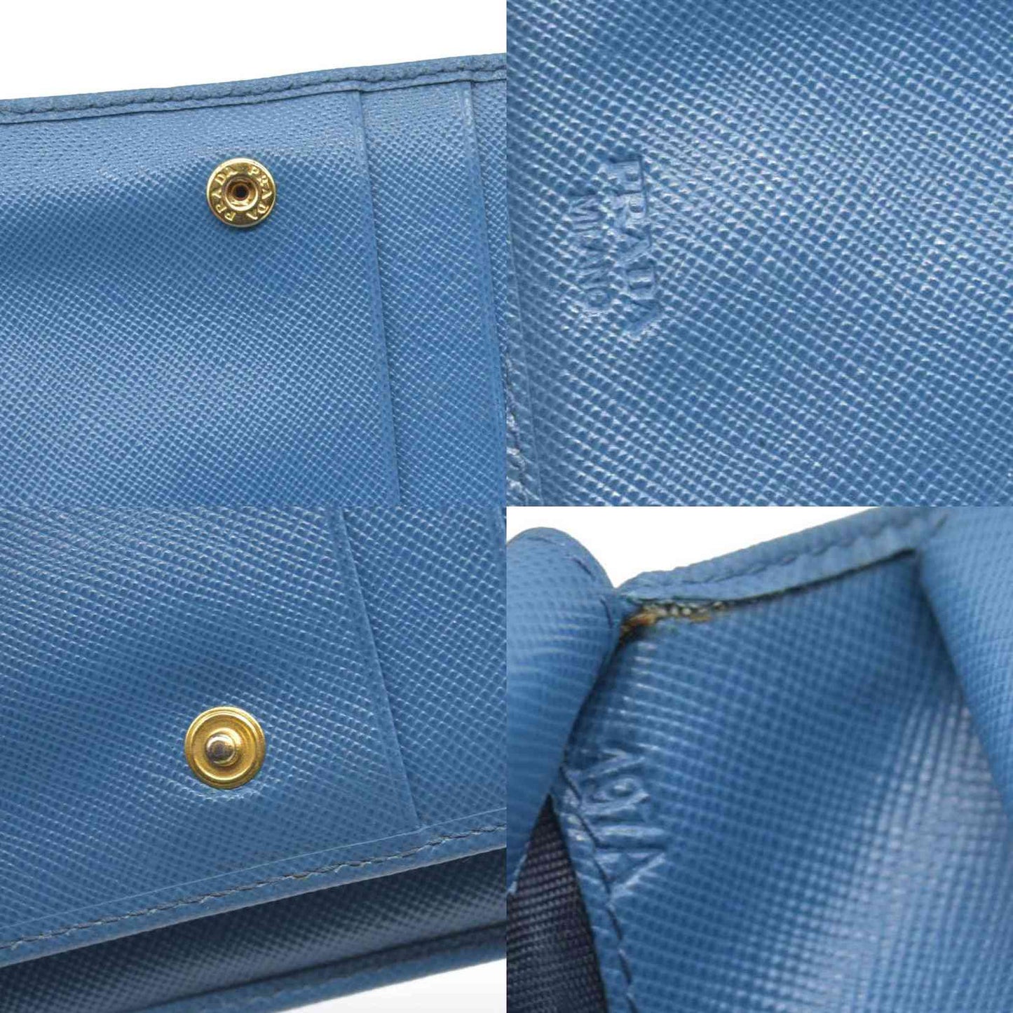 $750 Prada Saffiano Metal Leather Wallet