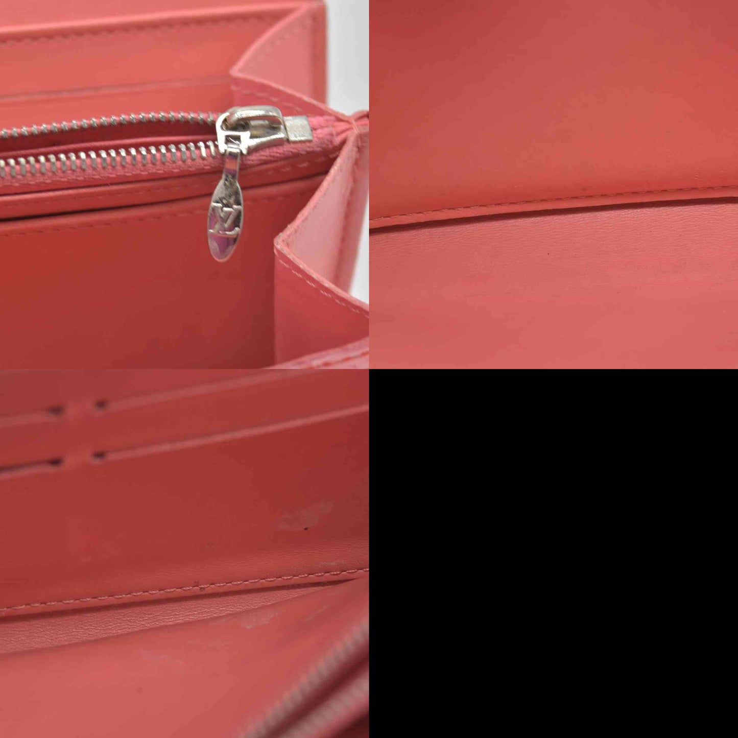 $880 Louis Vuitton LOUIS VUITTON Sarah Bi-fold Long Wallet Leather Vernis Pink Poppy Petal