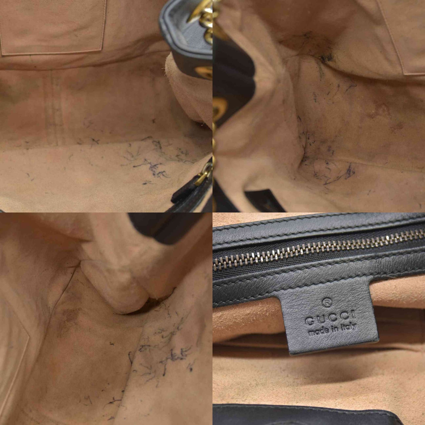 $2980 Gucci Calfskin Matelasse Medium GG Marmont Shoulder Tote Bag Black