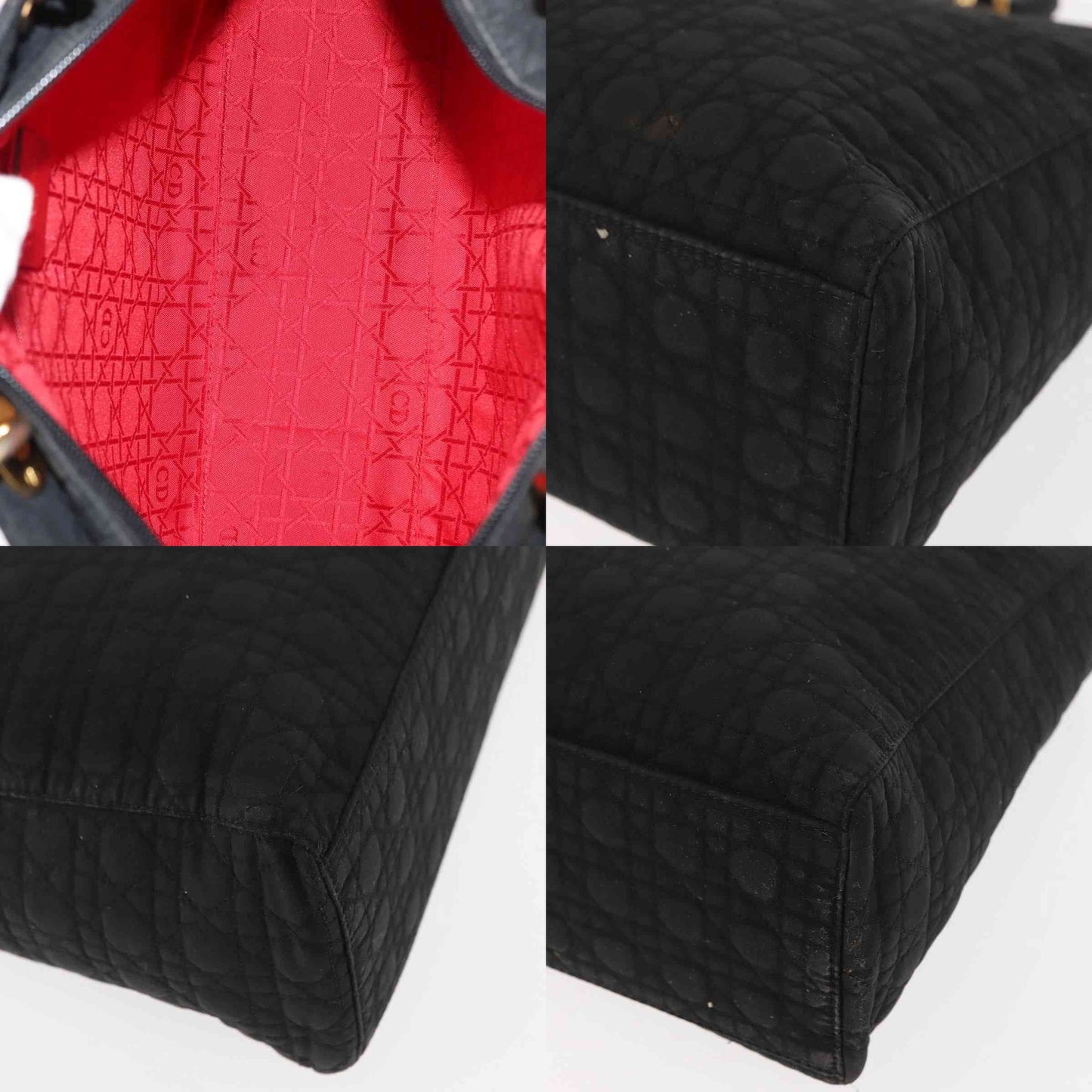 $4900 Christian Dior Nylon Cannage Large Lady Dior Black