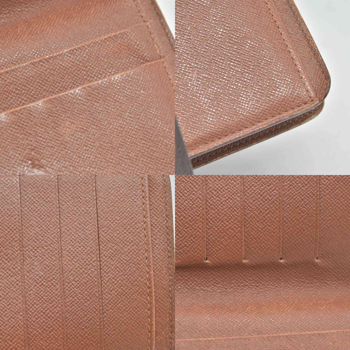 $750 Louis Vuitton Monogram Porte Papier Zippe Bifold Wallet Brown SP0078