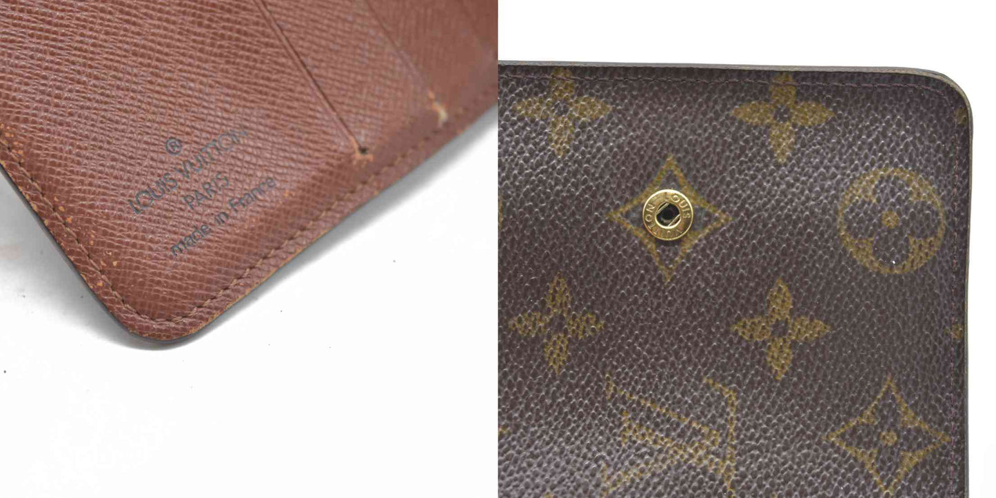 $590 Louis Vuitton Monogram Compact Zippe Zipped Wallet MI1010 2000