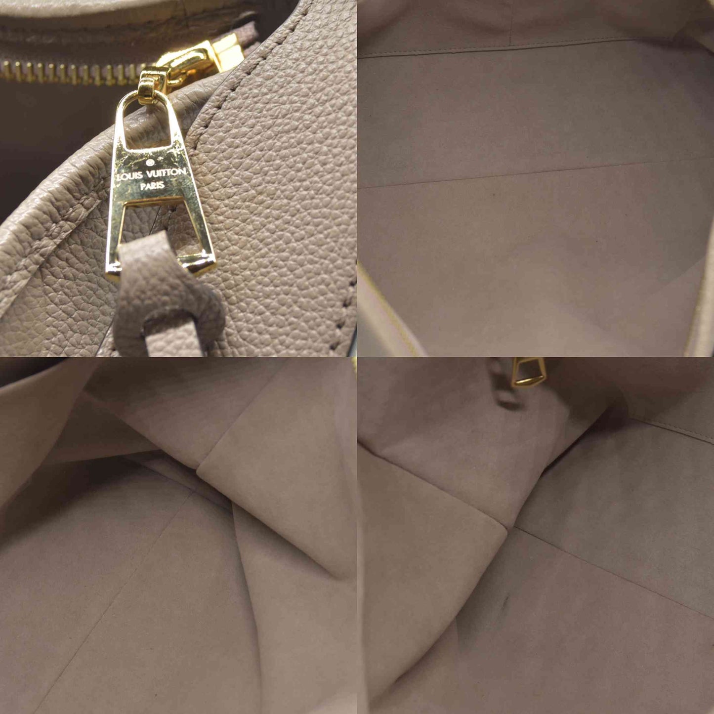 $3400 Louis Vuitton Empreinte Monogram Giant CarryAll MM Tourterelle