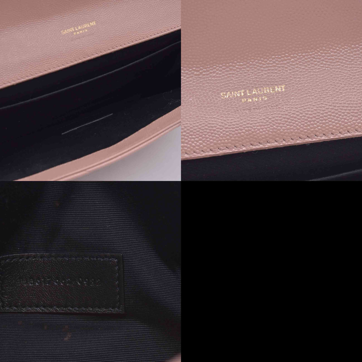 $850 2022 Saint Laurent Grain De Poudre Matelasse Chevron Monogram Envelope Clutch