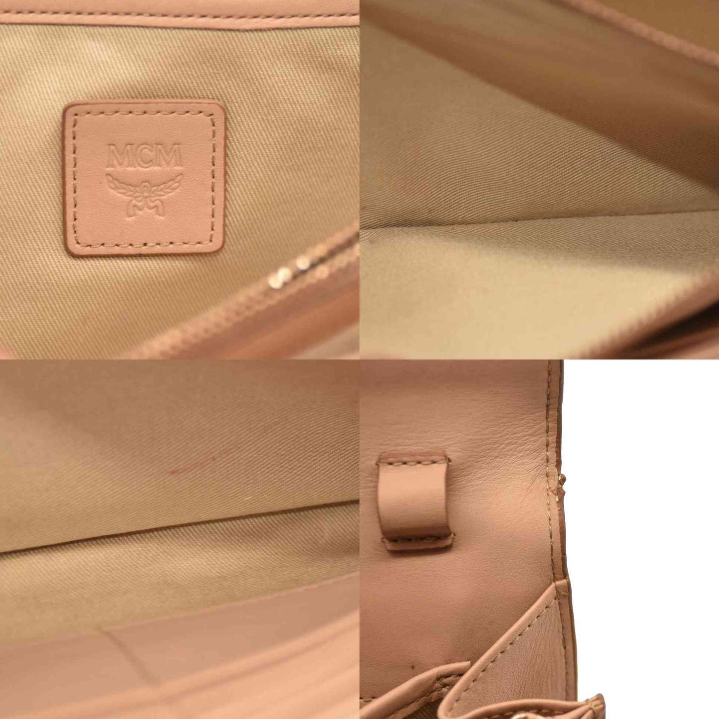 MCM  Metallic Visetos Medium Patricia Wallet On Chain Champagne Gold