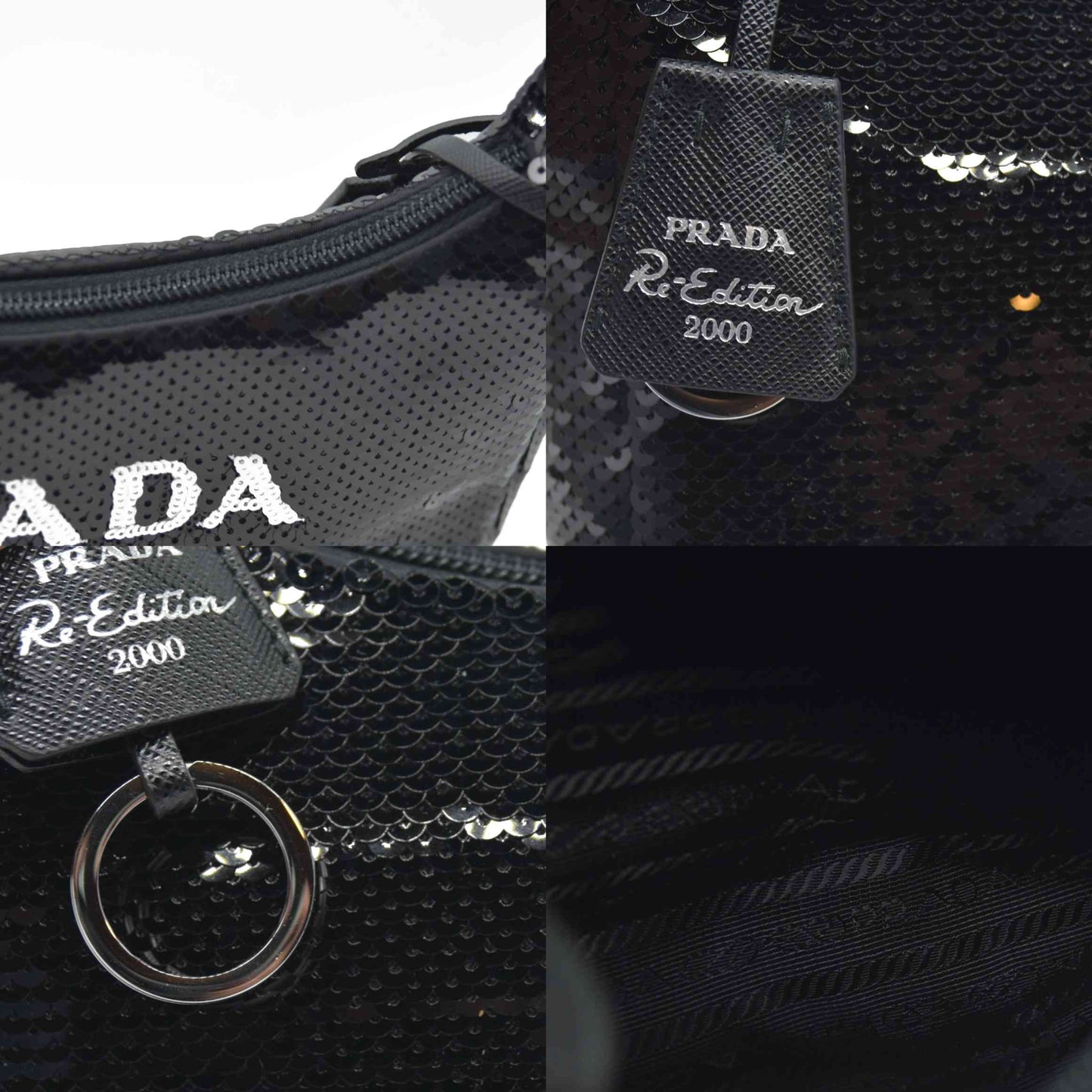 $2300 Prada Re-Edition 2000 Hobo Sequins Mini