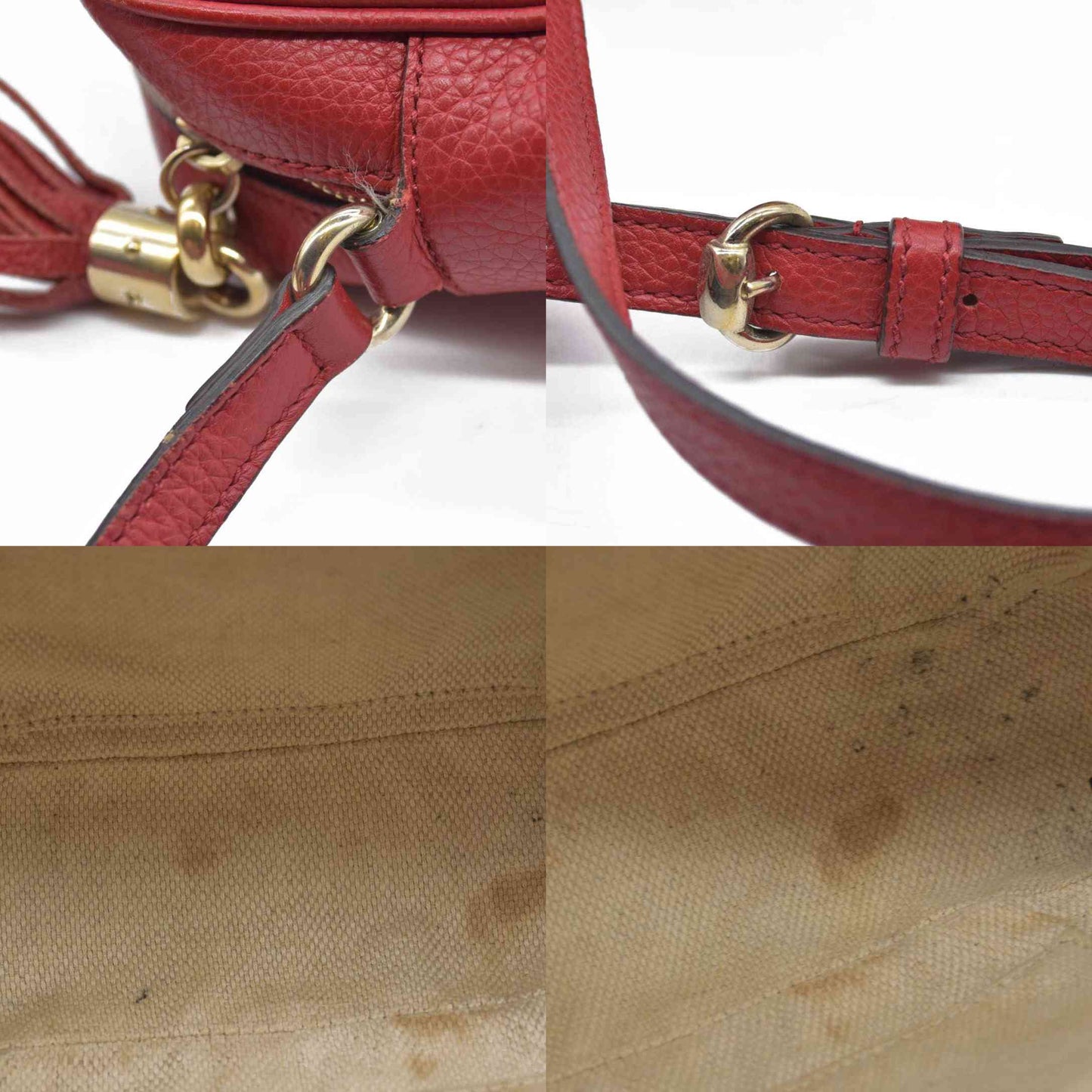 $1490 Gucci Small Soho Disco Bag Red Crossbody