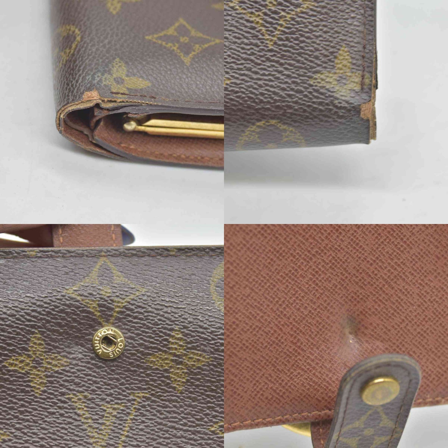 $750 2005 Louis Vuitton Kisslock French Wallet CA0015