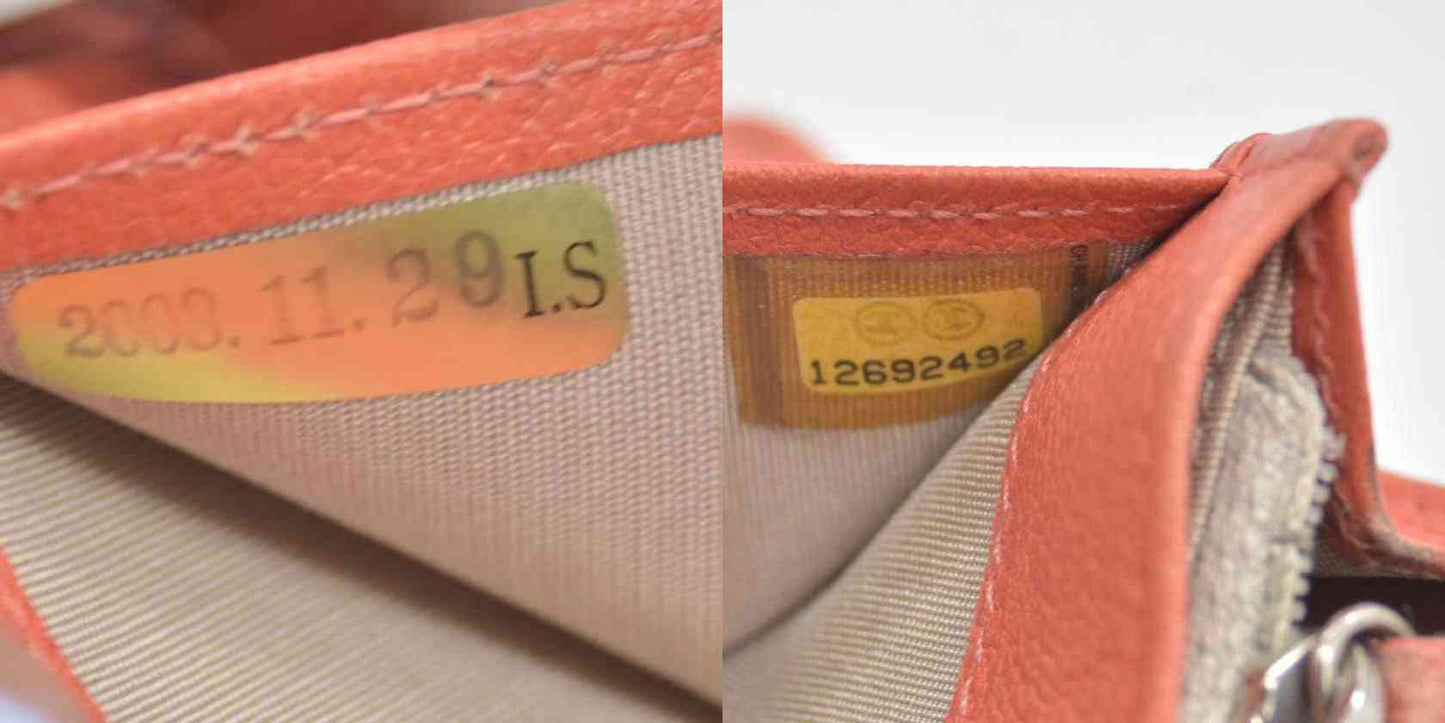 $925 2008 Chanel Camellia Butterfly Coco Mark Fisher Pink Long Wallet CONSIGNMENT