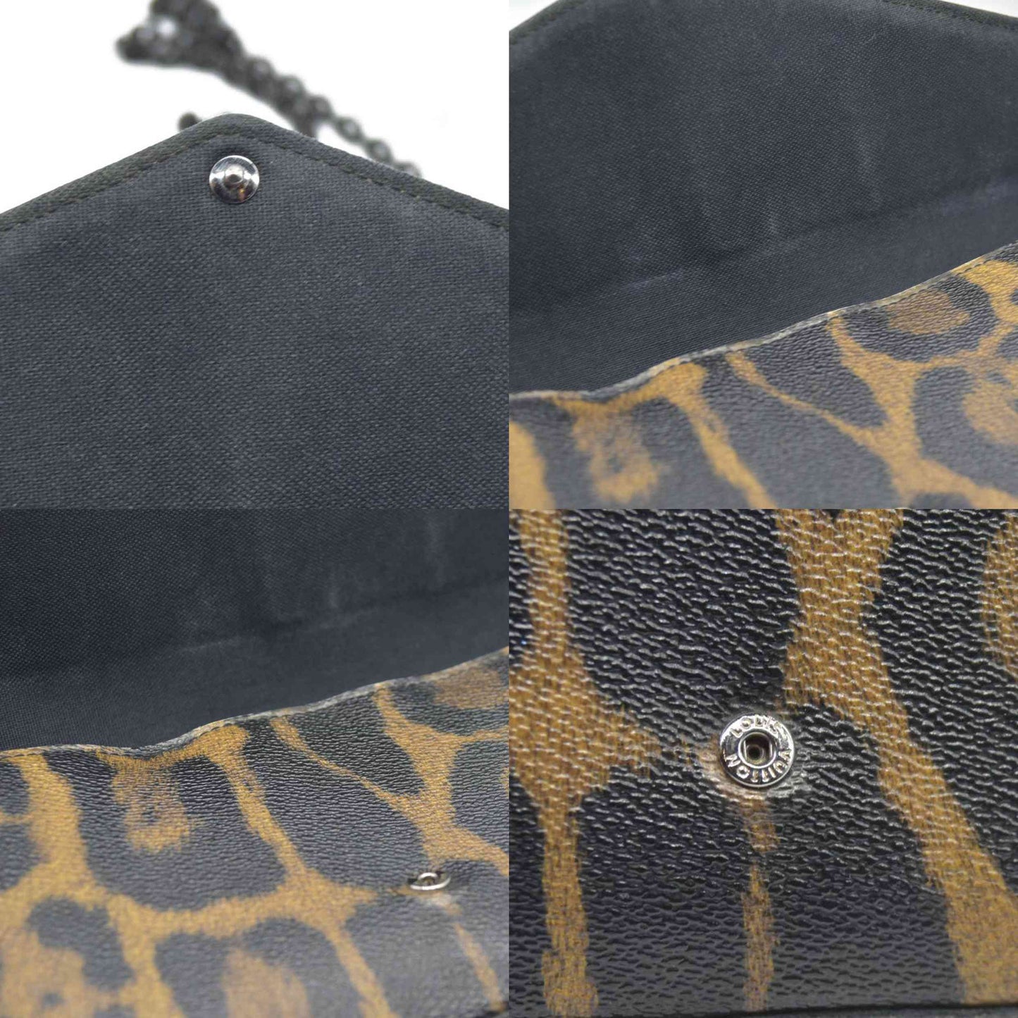 $1580 Louis Vuitton Monogram Leopard Pochette Felicie