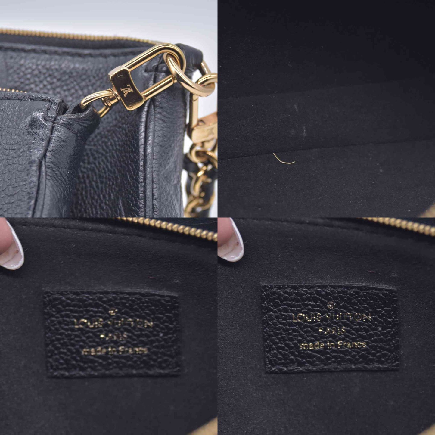 $3200 Louis Vuitton Empreinte Monogram Giant Multi Pochette Accessories Black