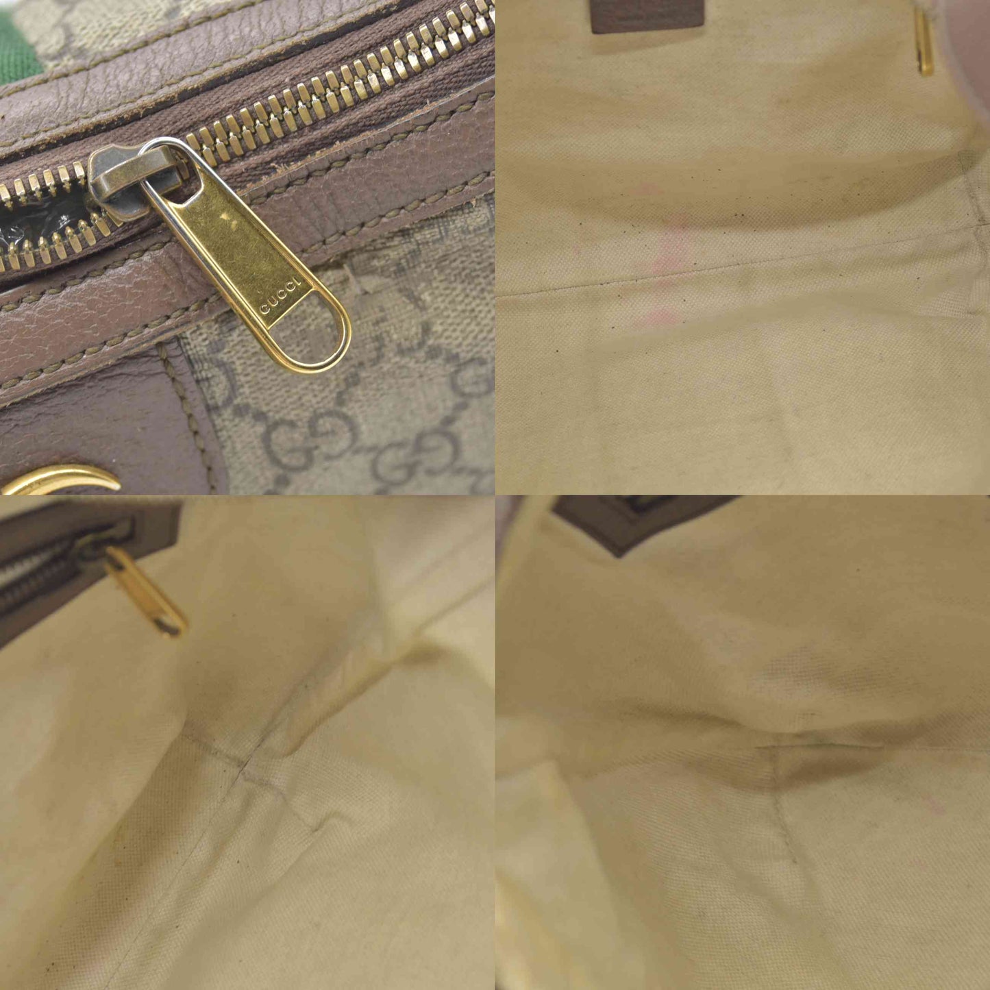 $1750 Gucci GG Supreme Monogram Web Small Ophidia Half Moon Hobo Brown