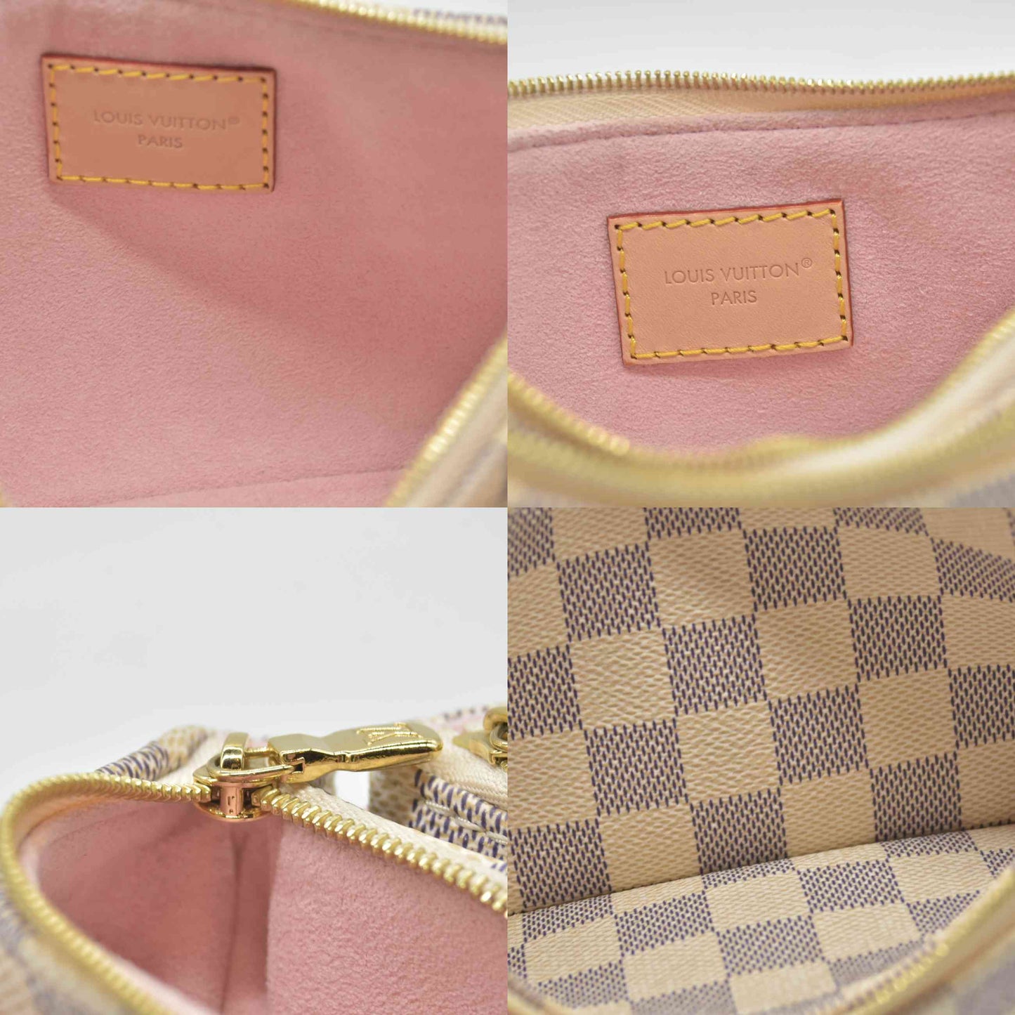 $1890 Louis Vuitton Damier Azur Liv Pochette