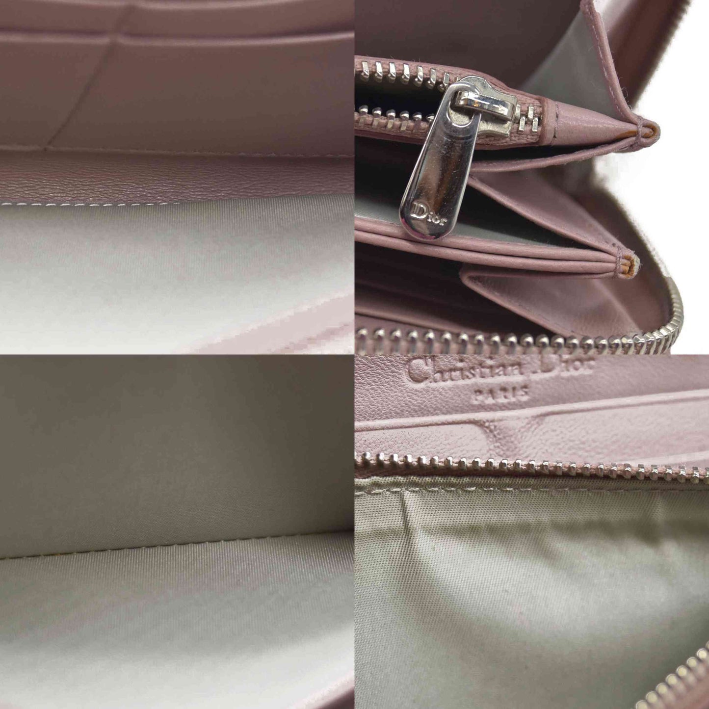 $650 Christian Dior Oblique Trotter Patent Leather Zip Around Long Wallet CONSIGNMENT