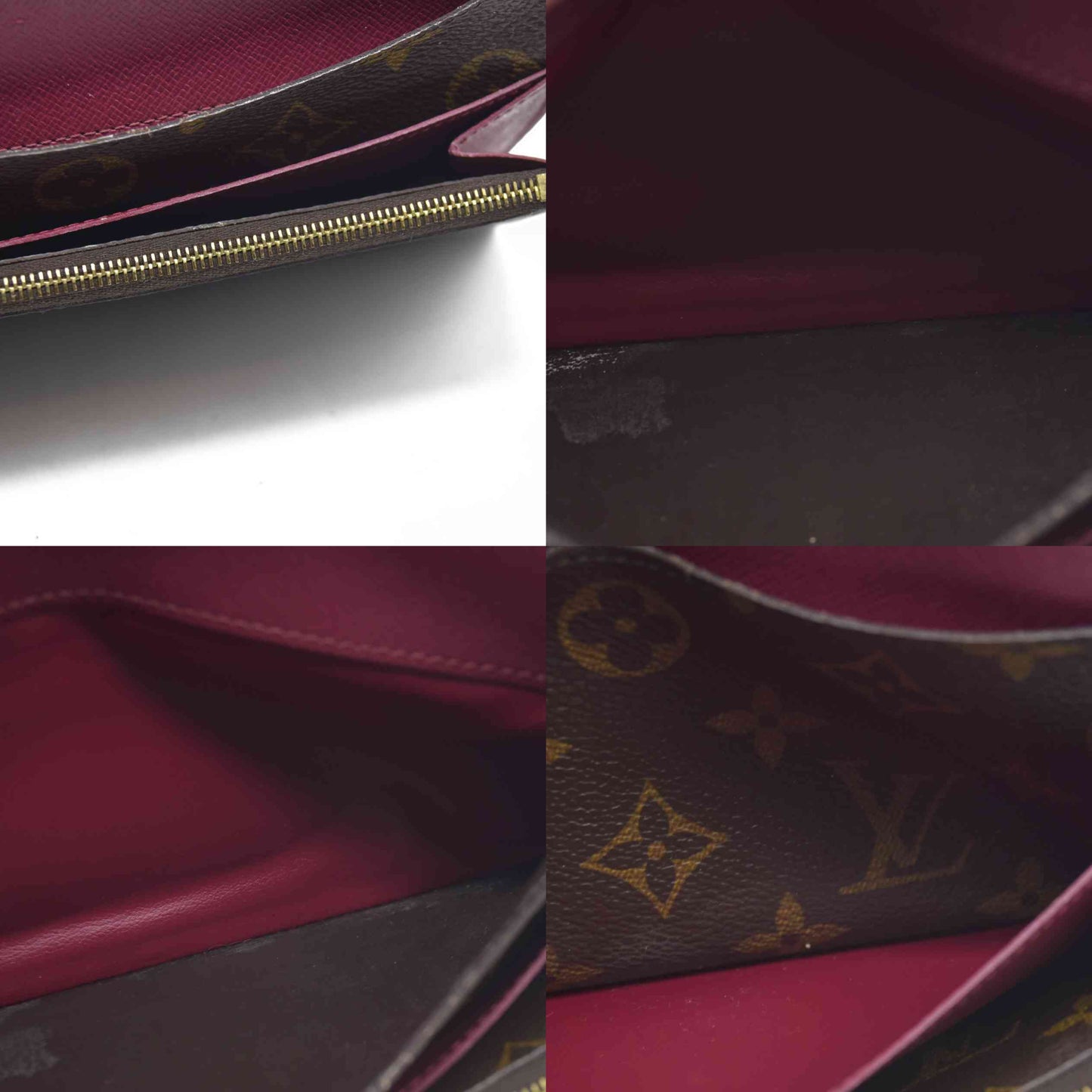 $660 Louis Vuitton Monogram Emilie Wallet Fuchsia TA4155 2015 CONSIGNMENT