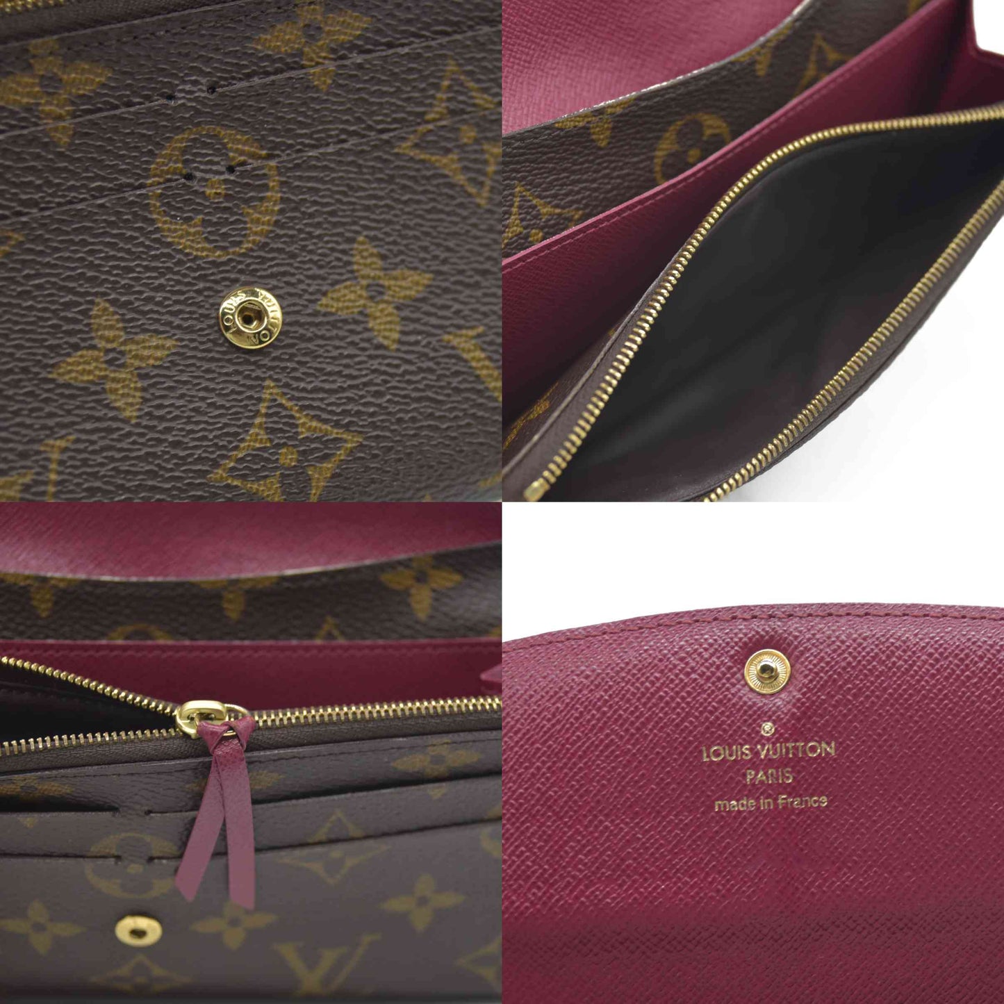 Louis Vuitton Monogram Emilie Wallet Fuchsia TA0196