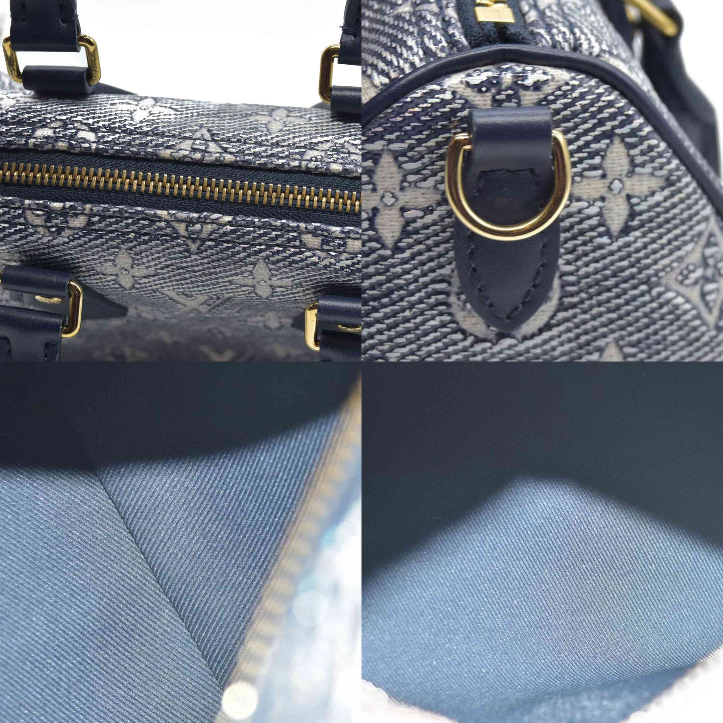 $2710 Louis Vuitton  Monoglam Speedy Bandouliere 20 Blue no strap