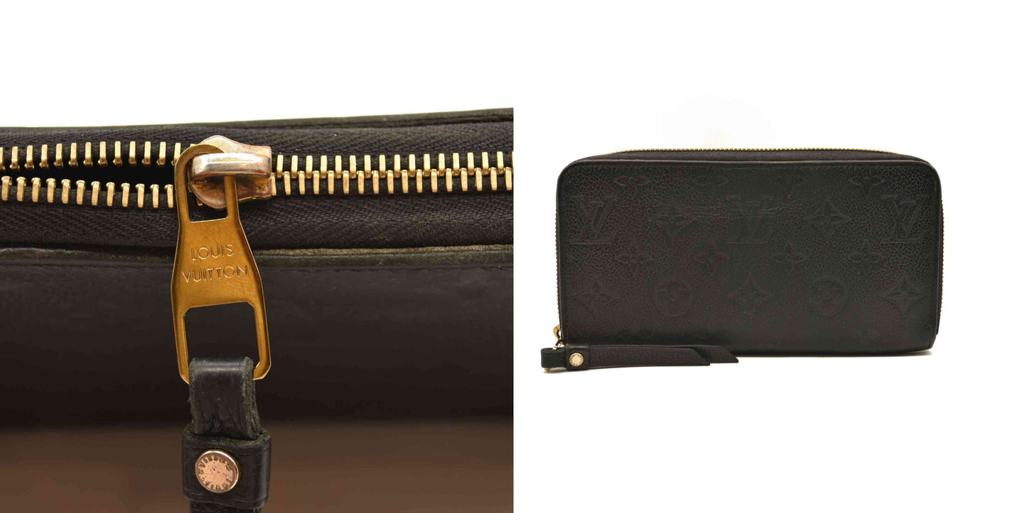 Louis Vuitton  Empreinte Zippy Wallet Black SP4178 with box