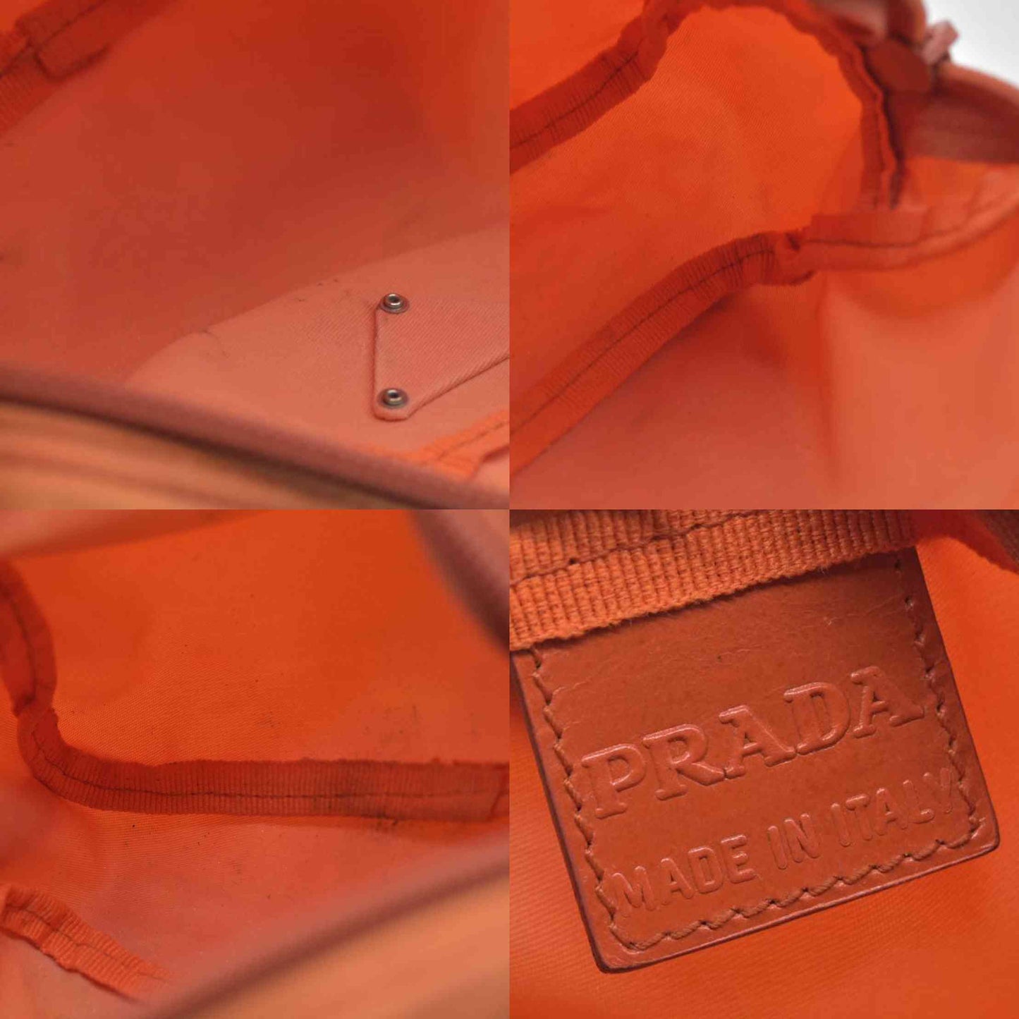 $695 Prada Nylon Vela Cosmetic Pouch Orange CONSIGNMENT