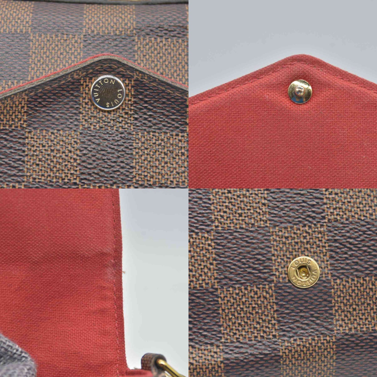 $1580 2018 Louis Vuitton Damier Ebene Pochette Felicie Chain Wallet MI1128