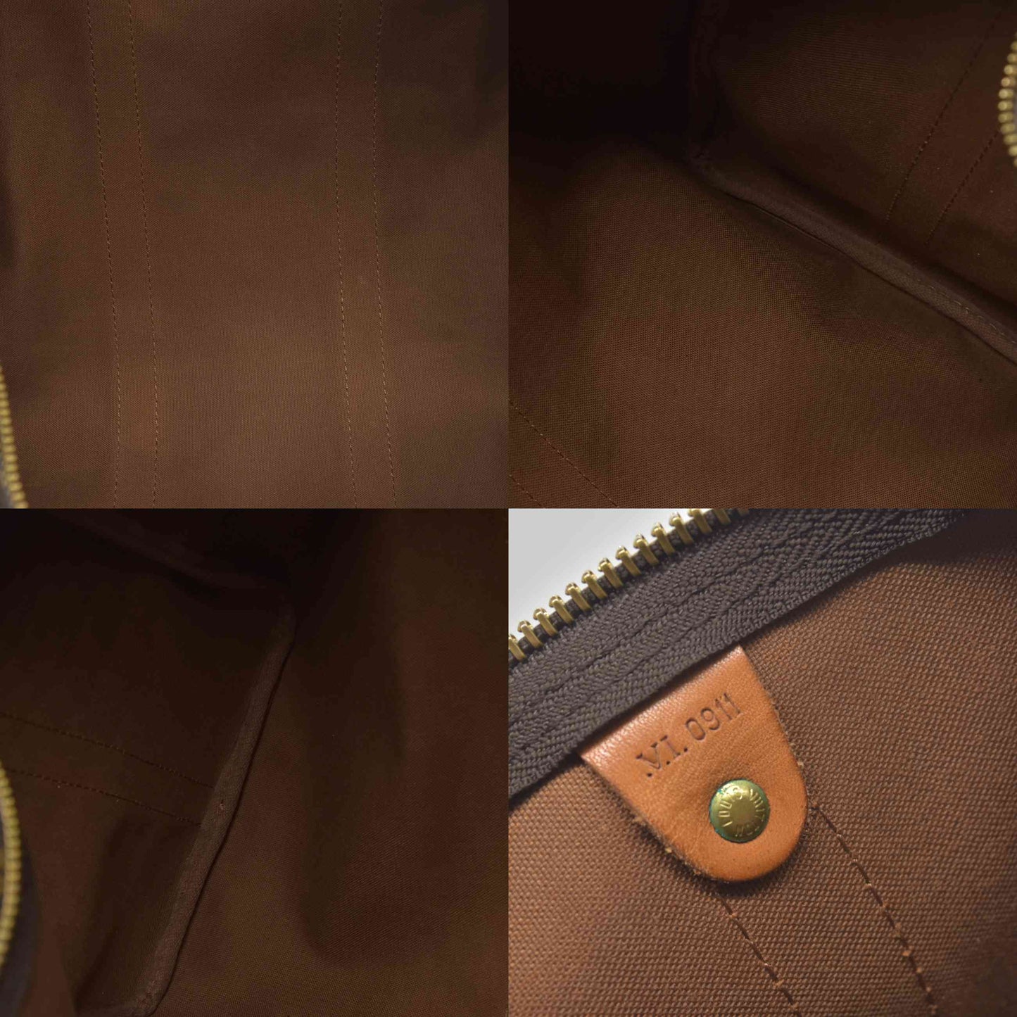 $2650 1991 Louis Vuitton LV Boston Bag Keepall Bandouliere 45 Brown Monogram MI0911