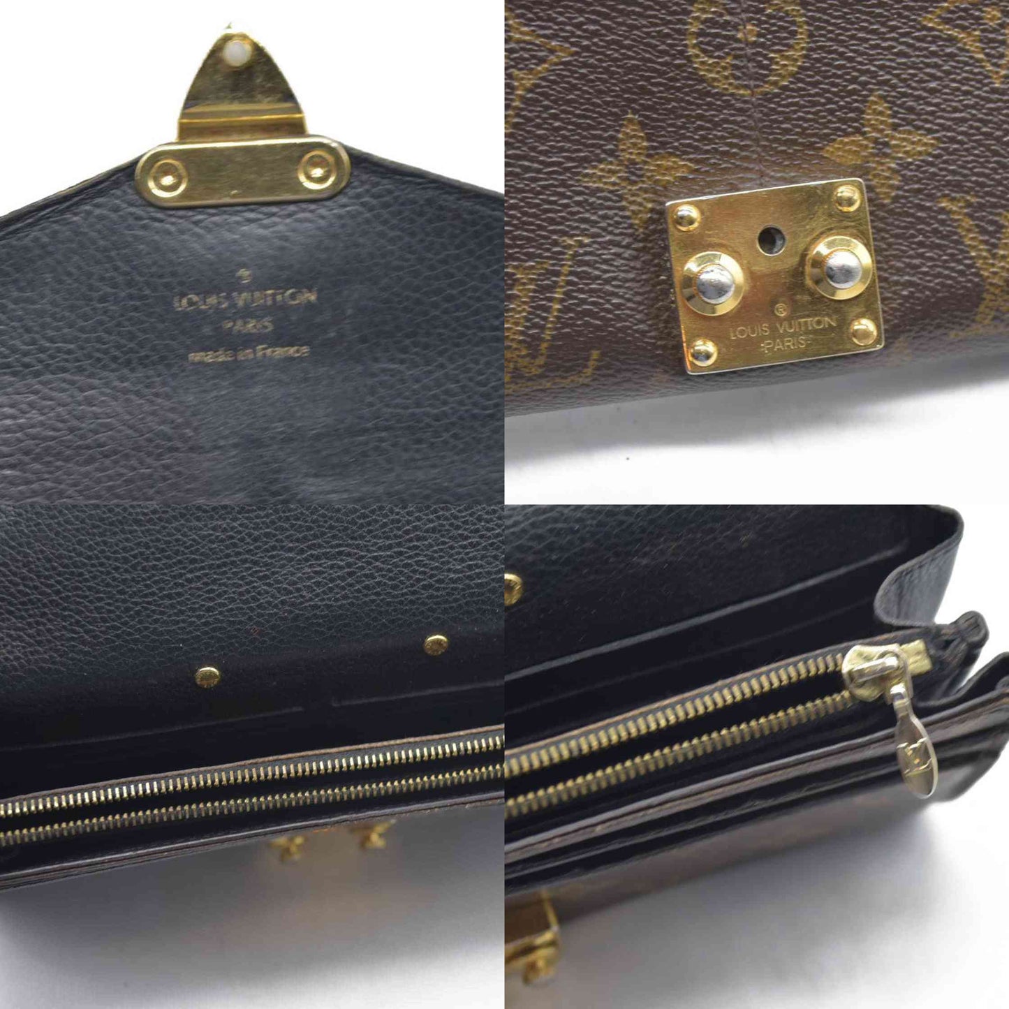 $1140 Louis Vuitton  Monogram Pallas Wallet Black