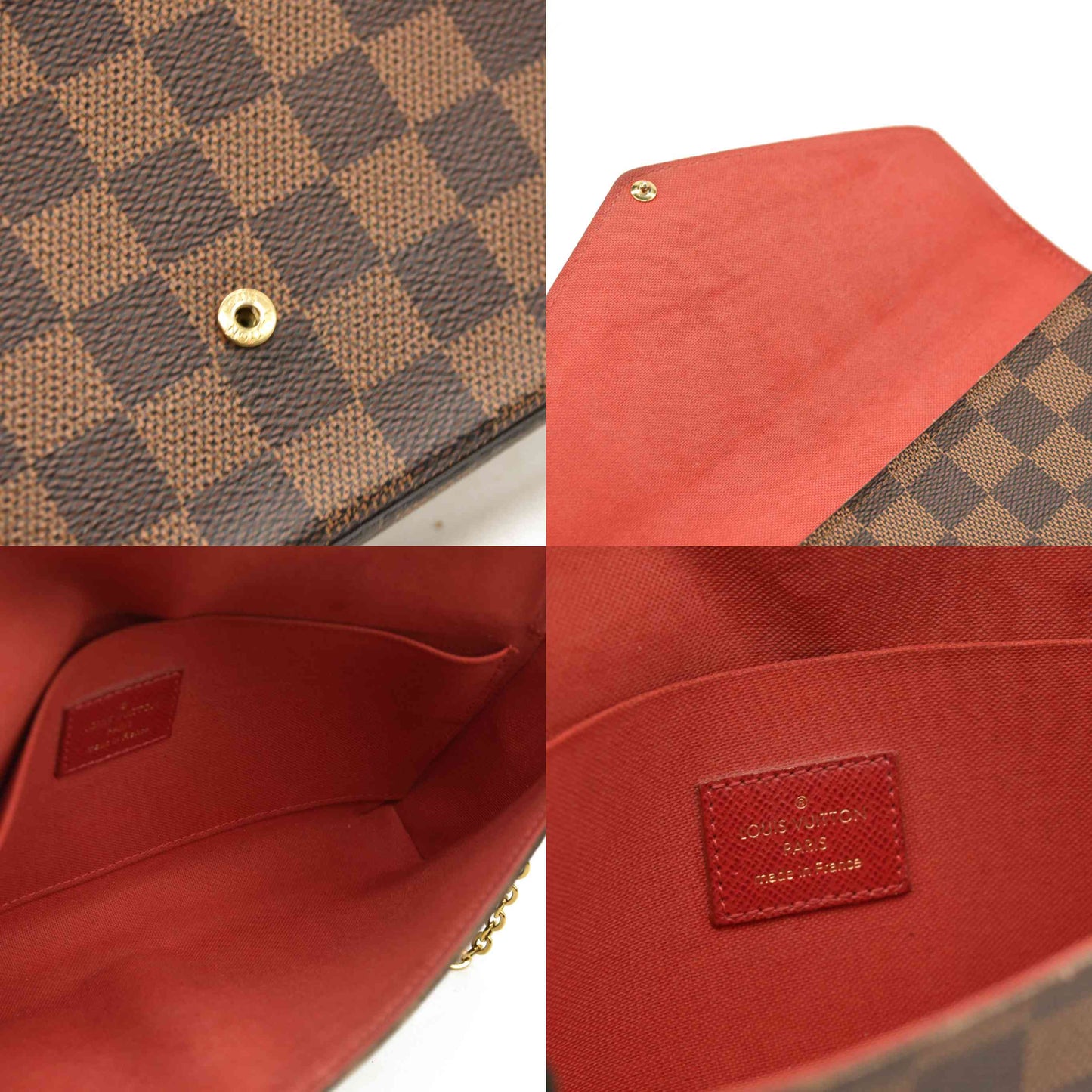 Louis Vuitton  Damier Ebene Pochette Felicie Chain Wallet MI0169