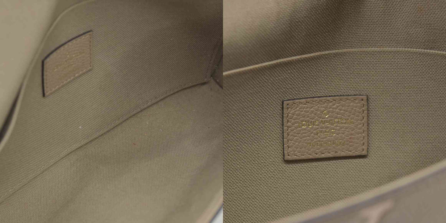 $1890 Louis Vuitton Empreinte Monogram Giant Felicie Pochette Tourterelle Creme