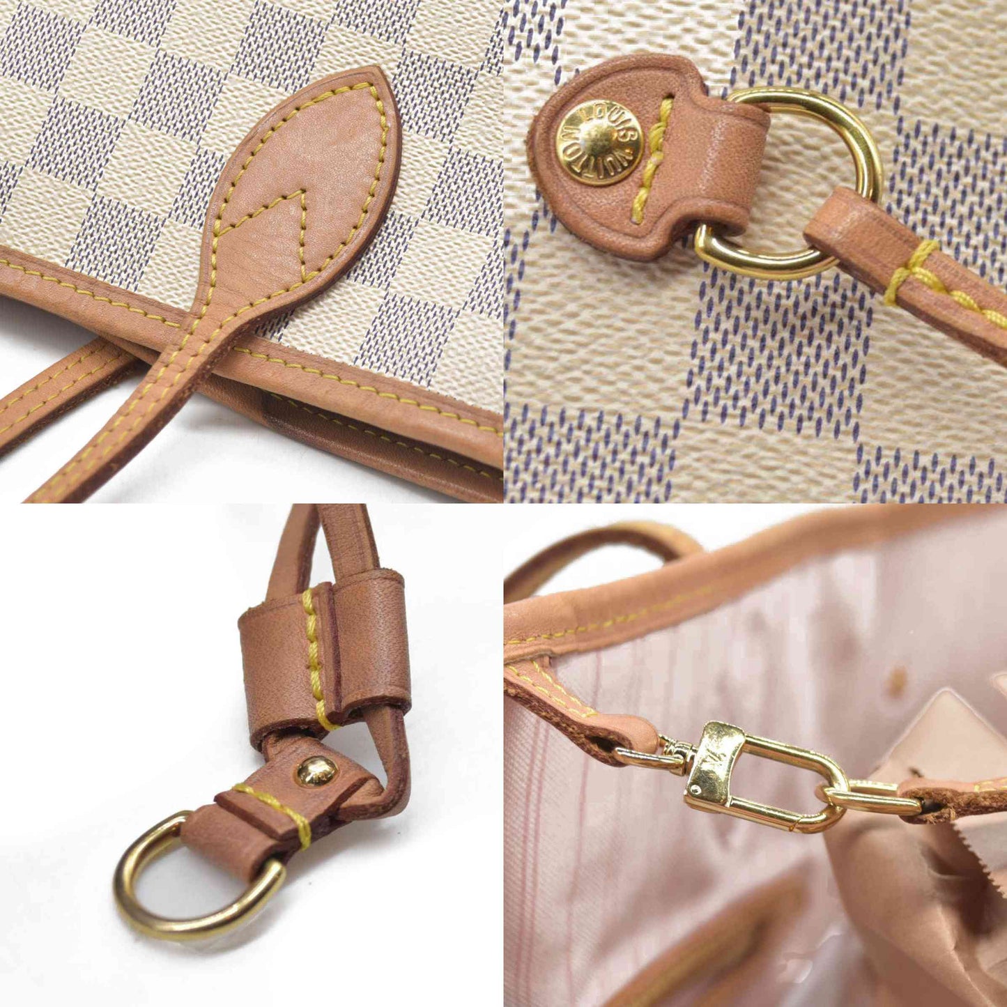 $2200 Louis Vuttion Damier Azur Neverfull GM SD4169 Rose Ballerine