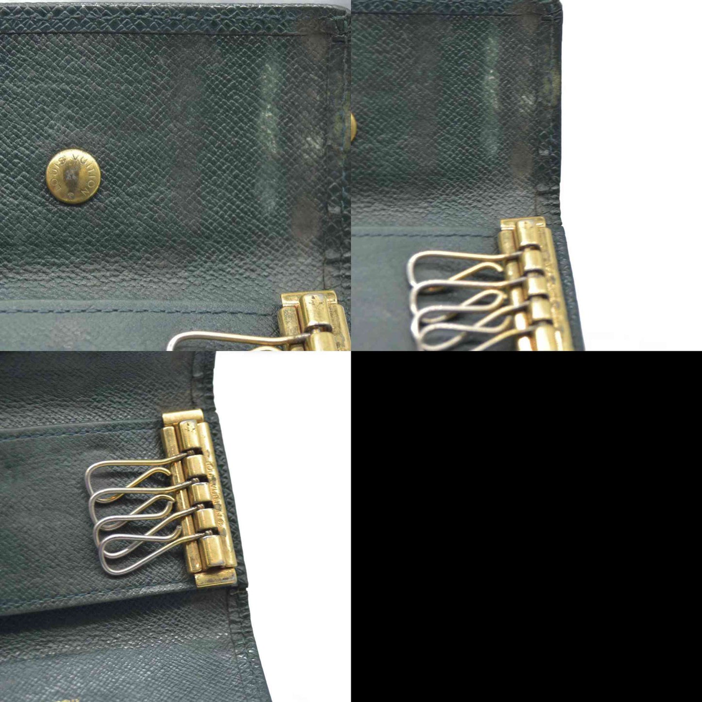 AUCTION $315 Louis Vuitton Taiga Leather Multicles 4 Ring Key Case Epicea CA0976