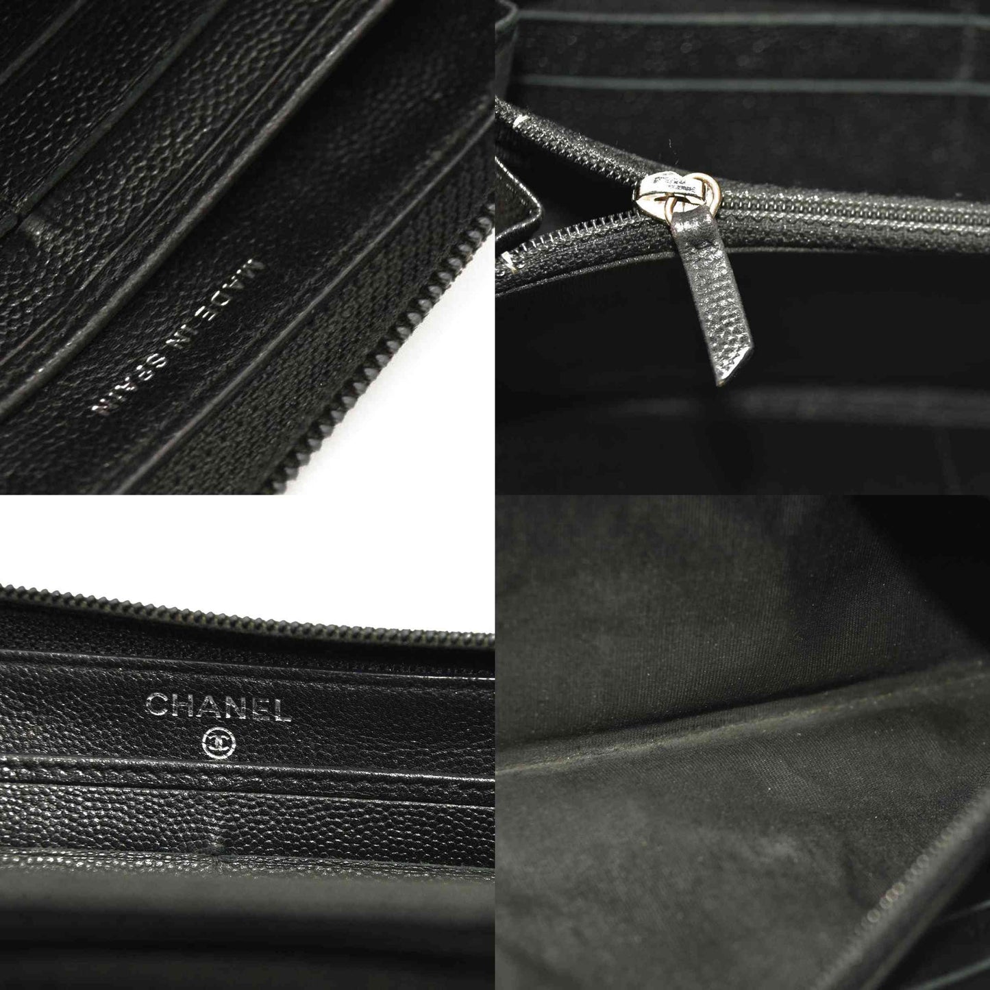 CHANEL Long Wallet Black Caviar Skin *16