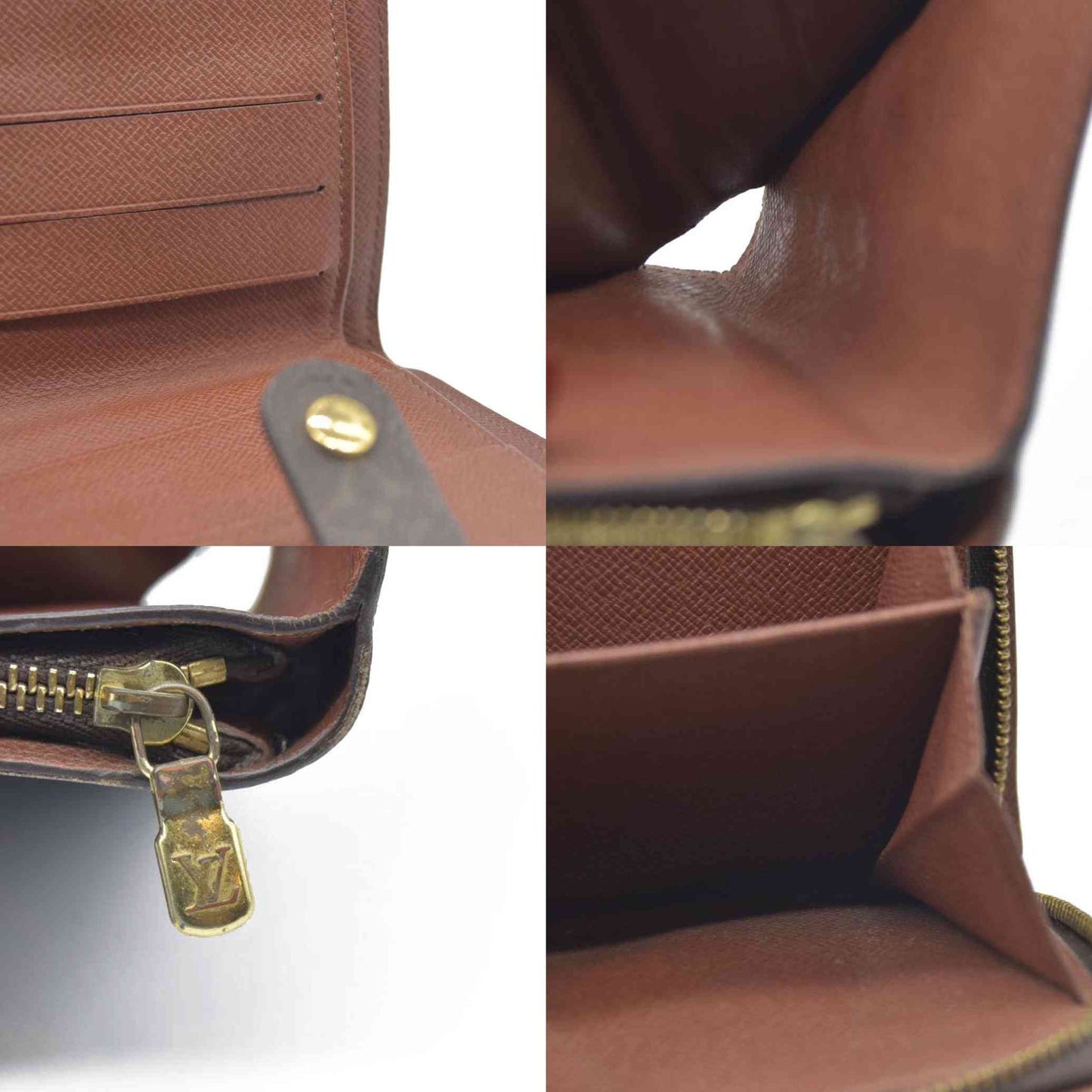 AUCTION $590 Louis Vuitton  Monogram Compact Zippe Zipped Wallet