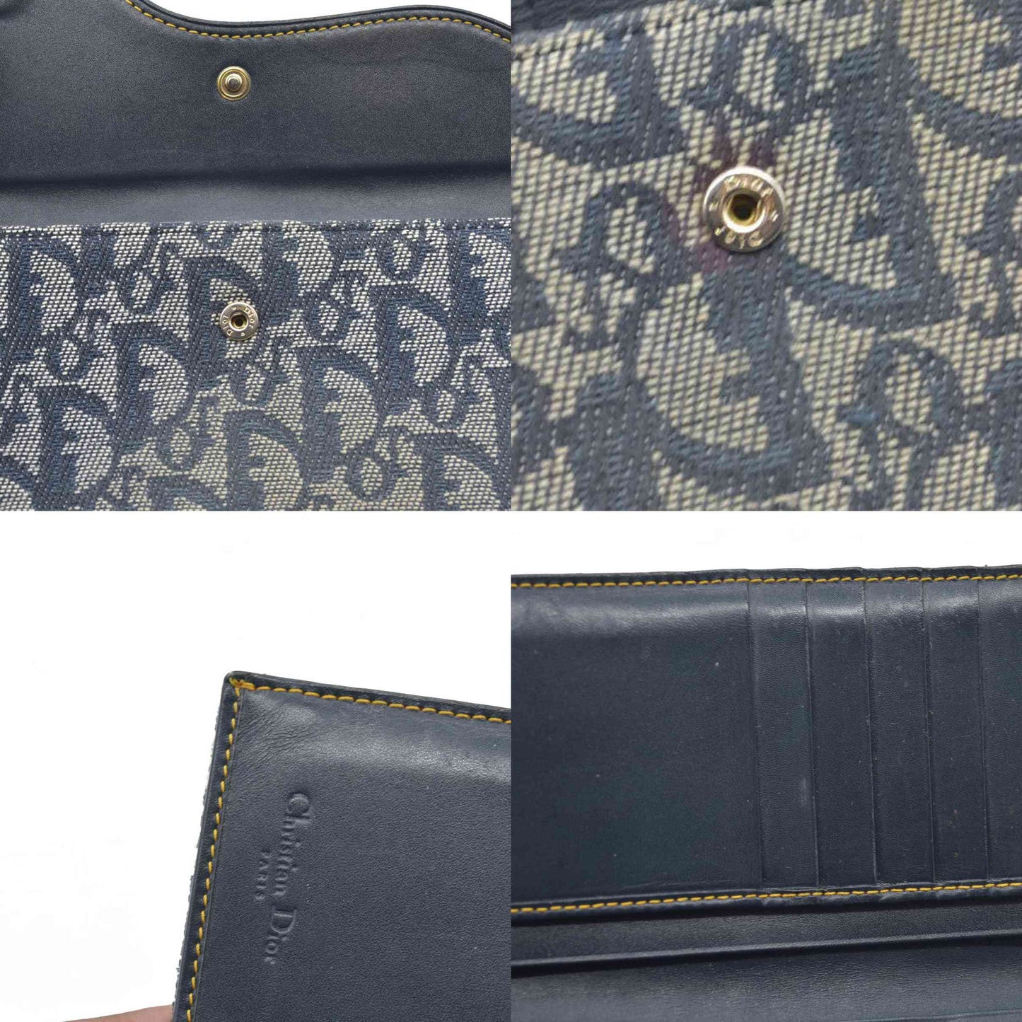 $680 Christian Dior Monogram Saddle Wallet Navy CONSIGNMENT