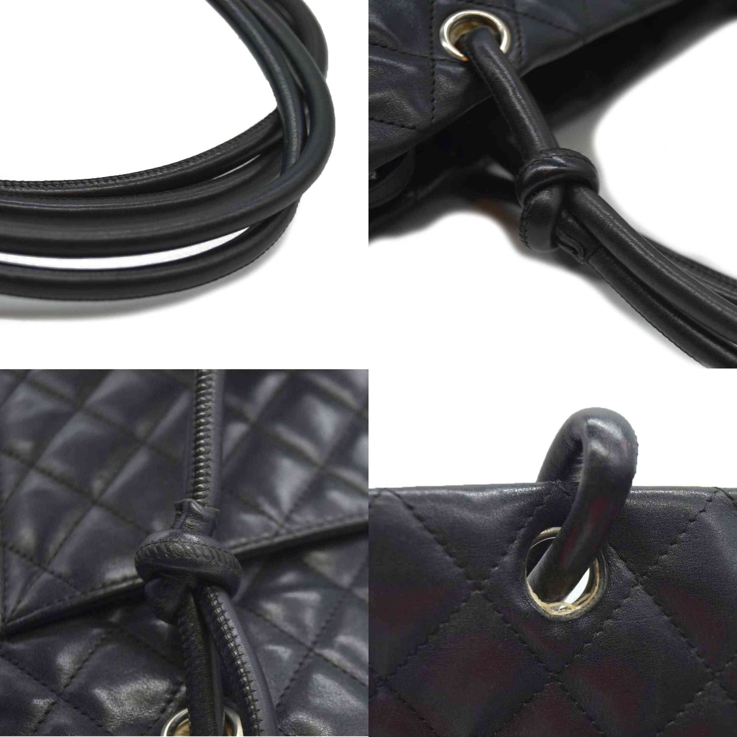 $2250 Chanel Tote Bag Cambon Line Black Lamb Skin 2870059