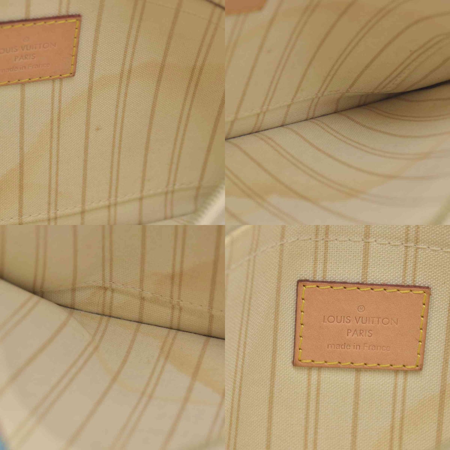 $600 Louis Vuitton Damier Azur Neverfull GM MM Tote Pochette AR1134