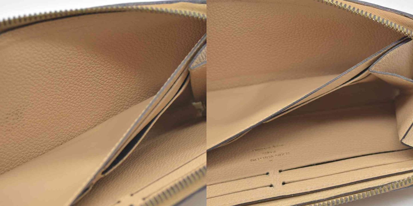 $840 2015 LOUIS VUITTON Monogram Empreinte Clemence Zippy Wallet SP0175