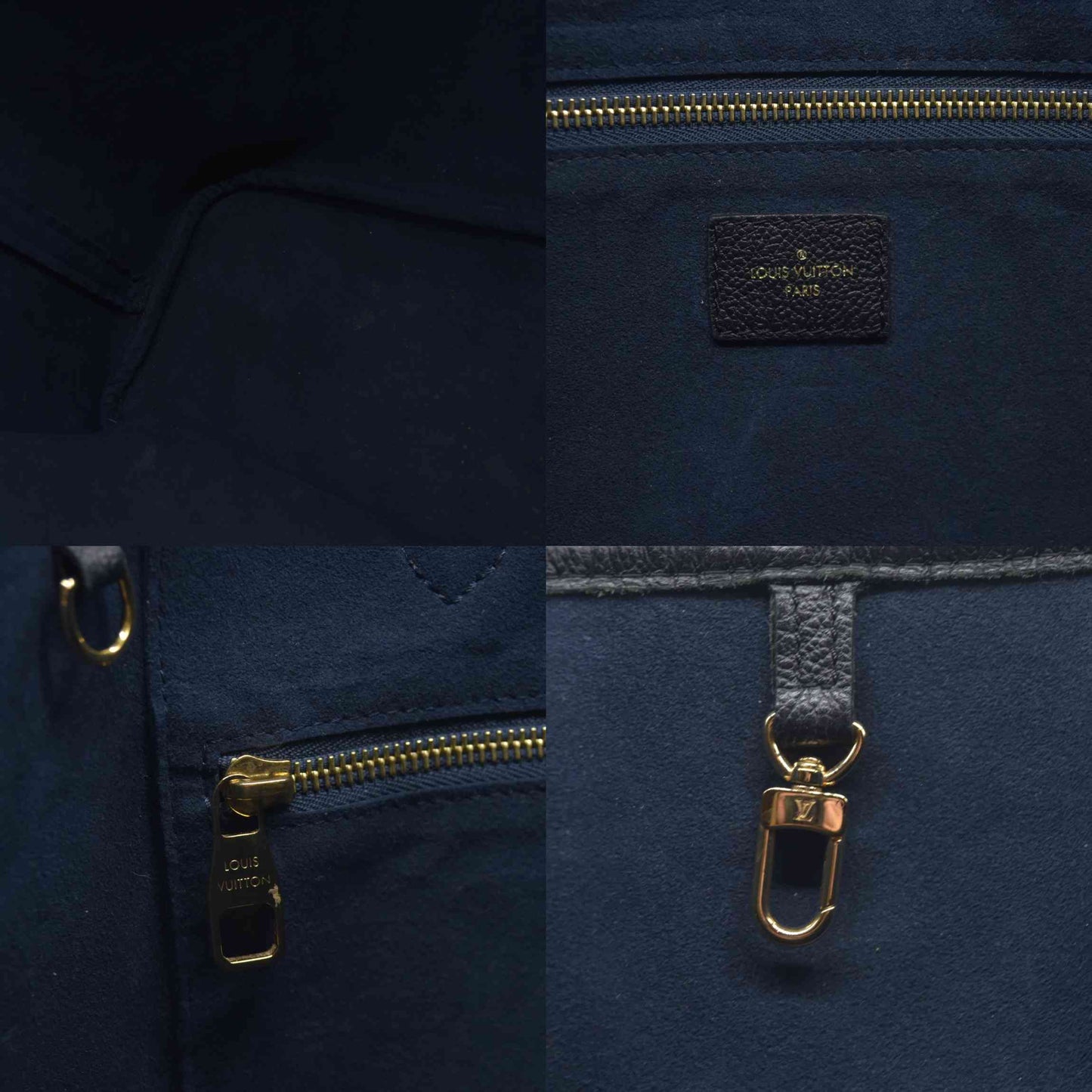 AUCTION $2800 Louis Vuitton  Empreinte Monogram Giant Neverfull MM Black RFID Tote