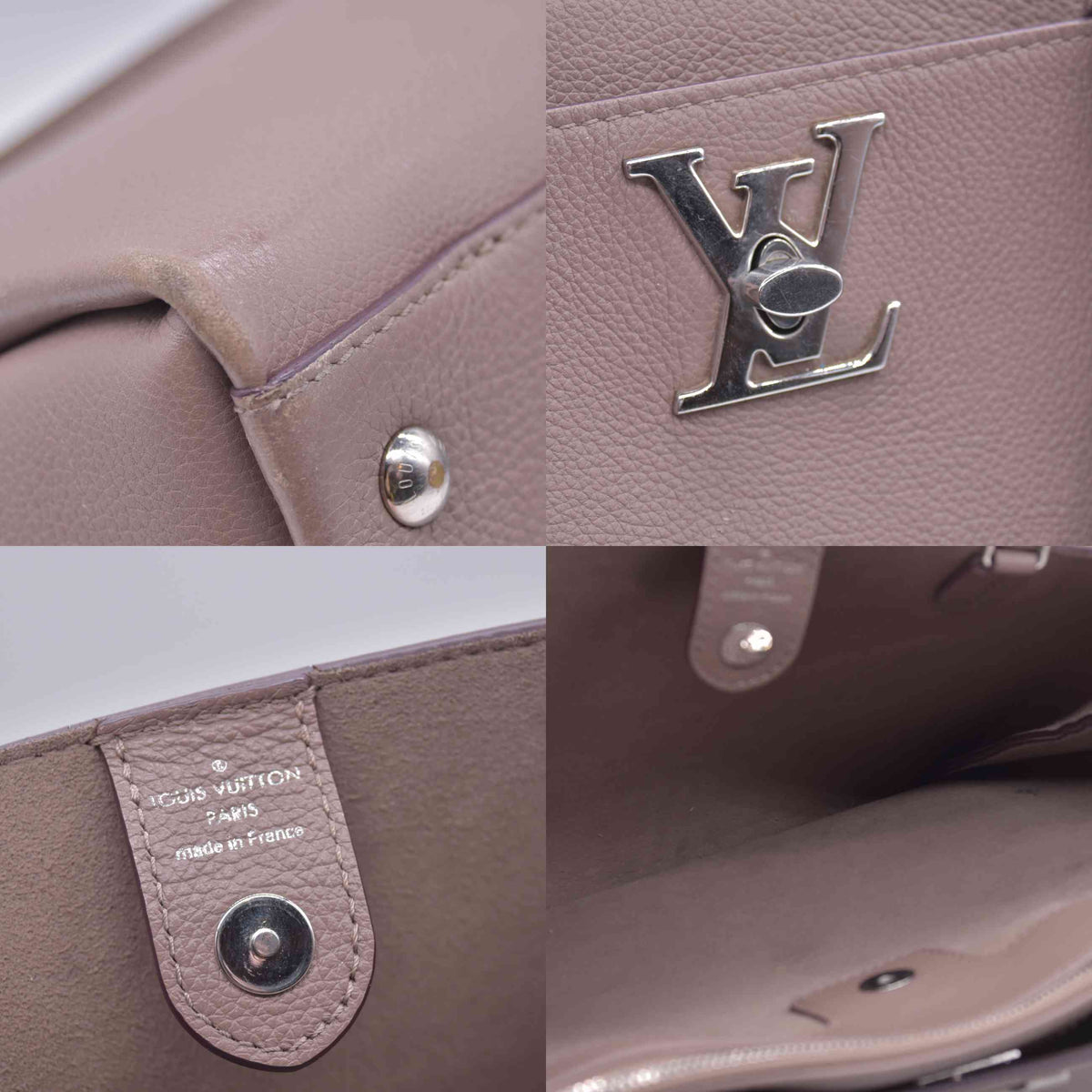 $3100 2017 Louis Vuitton Calfskin Lockmeto Beige 10021133 AR4167