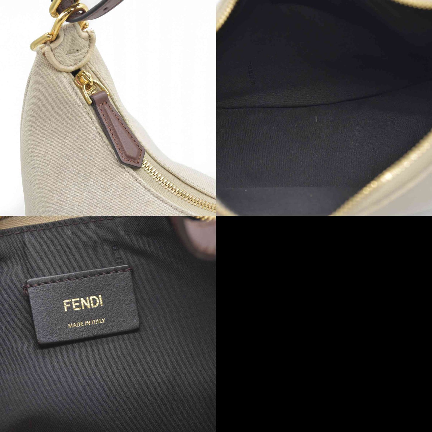 $2800 Fendi Beige Canvas Fendigraphy Small Hobo Shoulder Bag Handbag