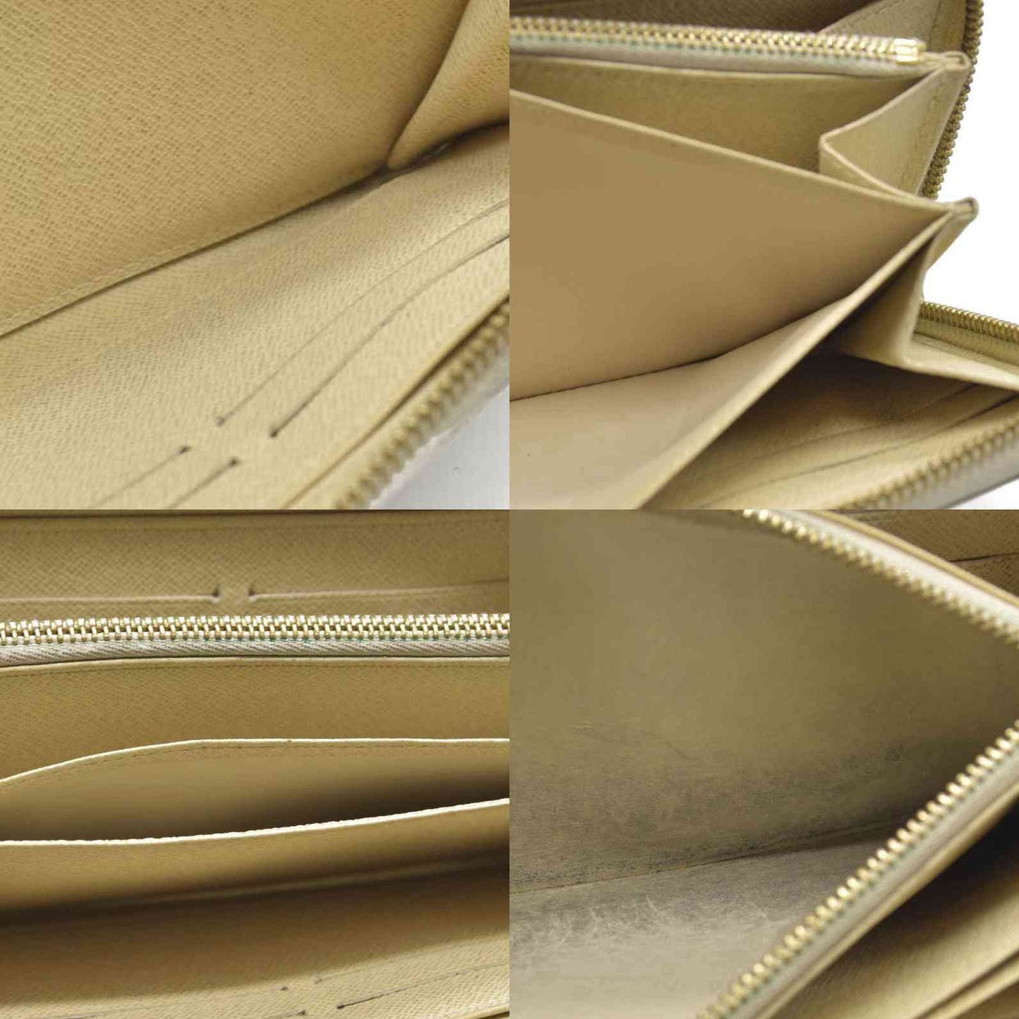 AUCTION $915 Louis Vuitton Damier Azur Zippy Zip Around Long Wallet Purse White CA1132