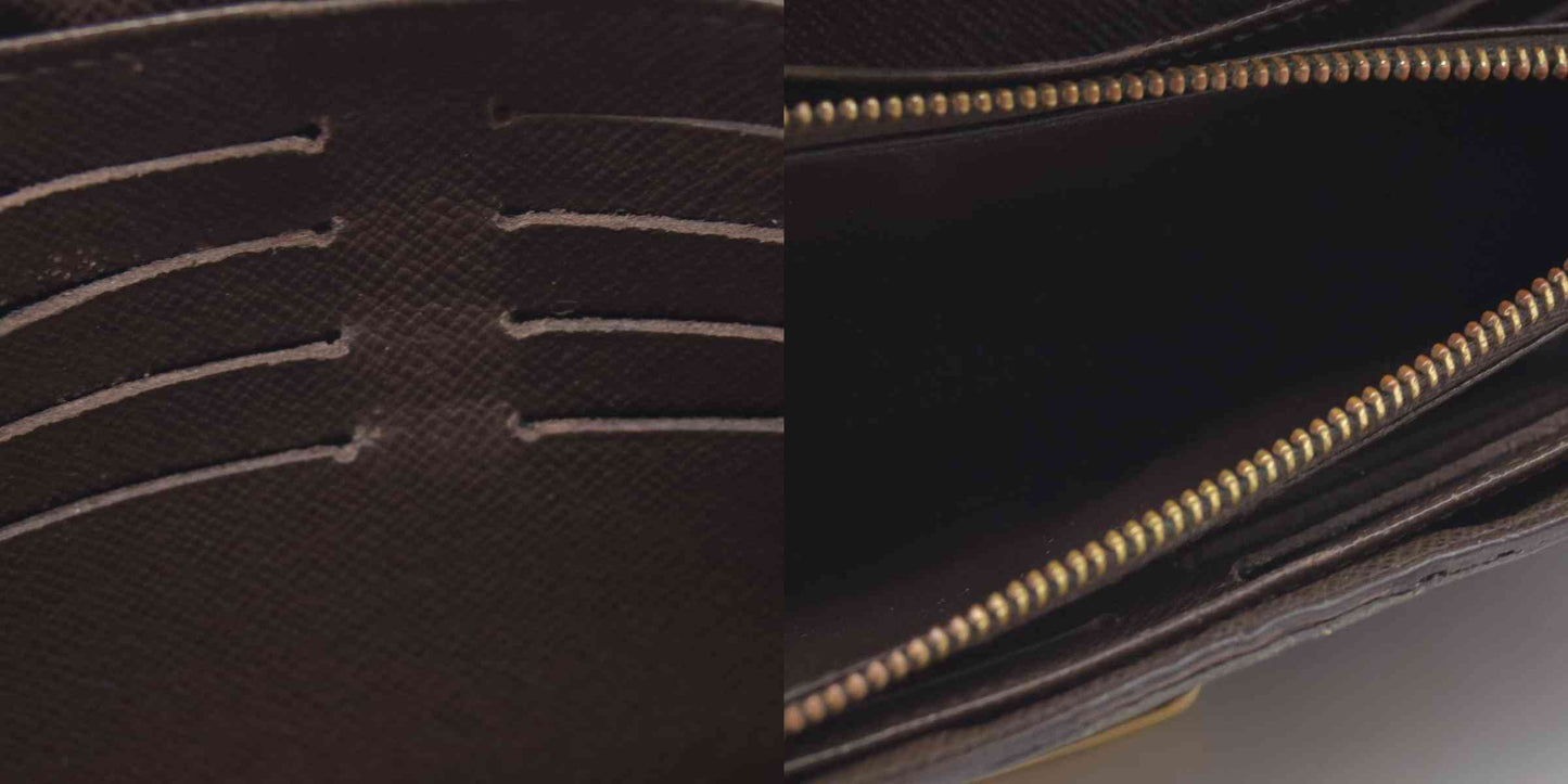 $925 2010 LOUIS VUITTON Damier Ebene Sistina Long Wallet CA2150