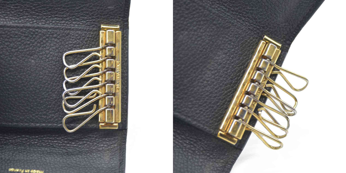 Louis Vuitton Monogram Empreinte 6 Ring Key Case Black