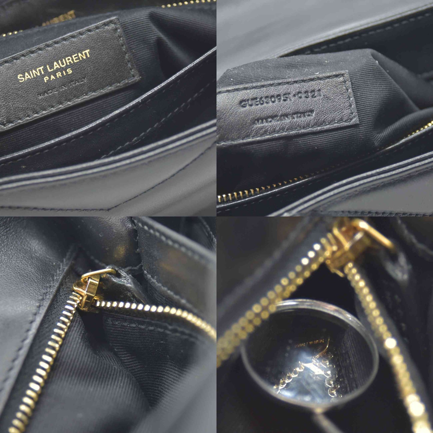 $1990 2021 Saint Laurent Calfskin Y Quilted Monogram Toy Loulou Crossbody Bag Black