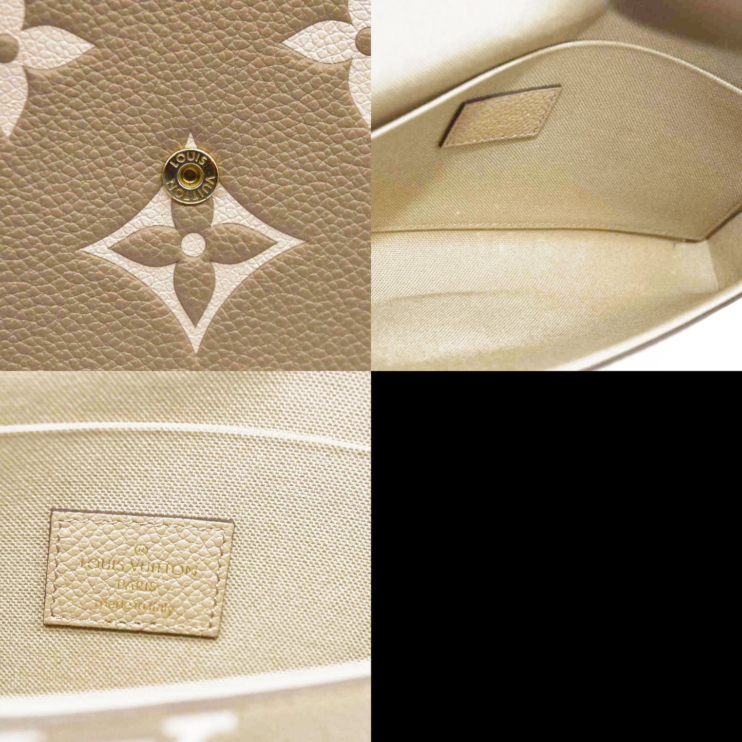 LOUIS VUITTON  Empreinte Monogram Giant Felicie Pochette Tourterelle Creme RFID