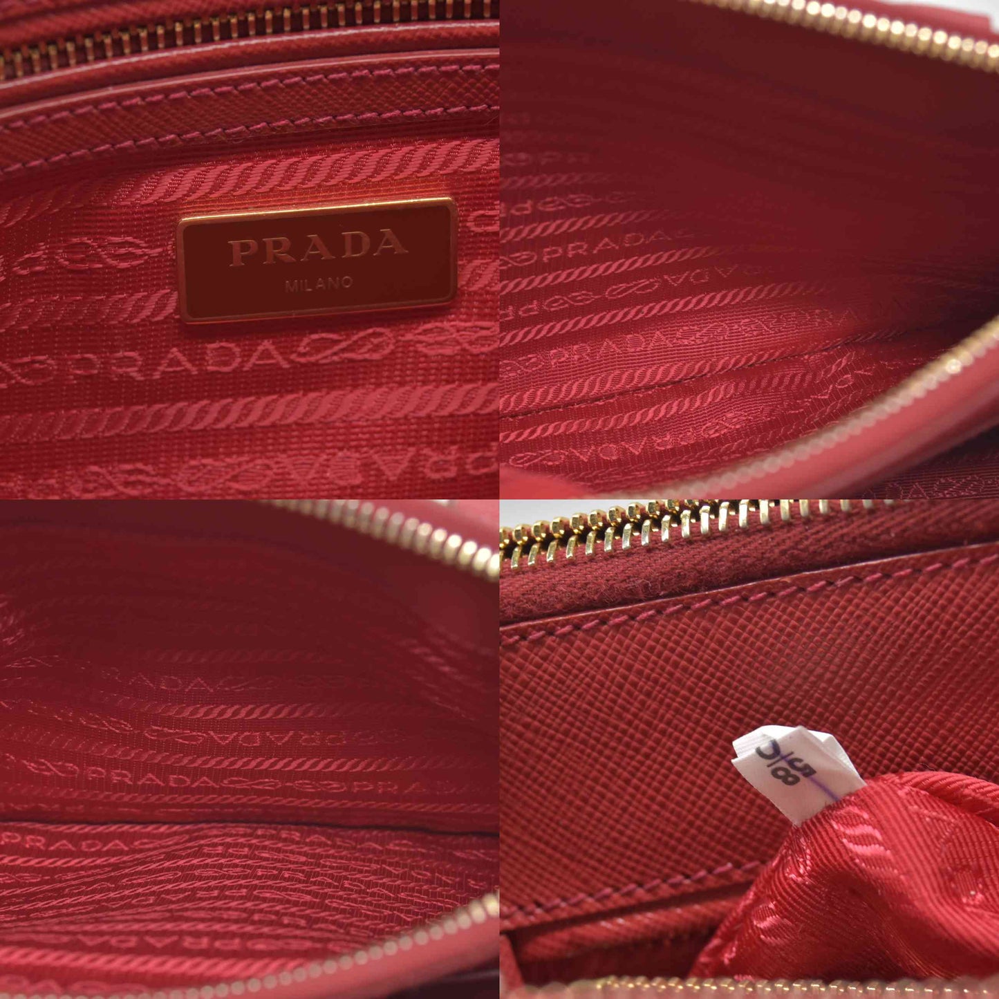 $4700 Prada Saffiano Mini Galleria Double Zip Tote Fuxia