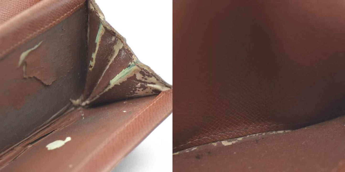 AUCTION $430 LOUIS VUITTON Monogram Plat Bifold Wallet Coin Case