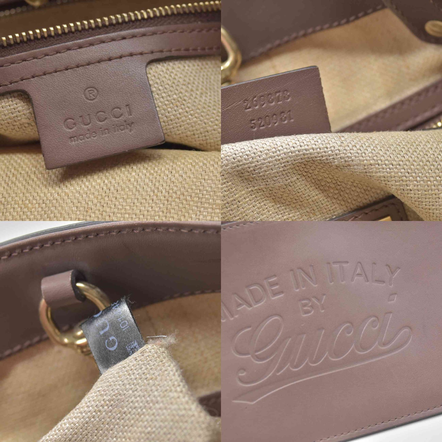 $980 Gucci Small Canvas Craft Logo Tote
