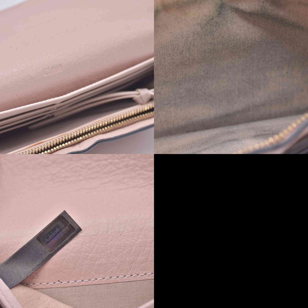 $690 Chloe Alphabet Wallet with Flap in Grained Leather Pink