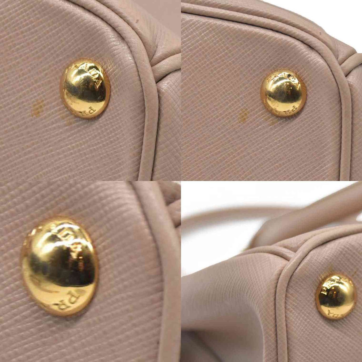 AUCTION $4300 Prada  Saffiano Small Galleria Double Zip Tote Cammeo