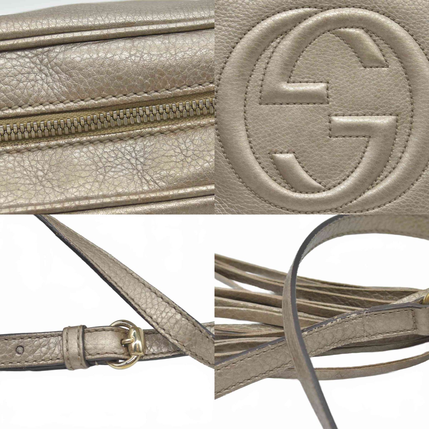 Gucci Gold Leather Small Soho Disco Crossbody Bag